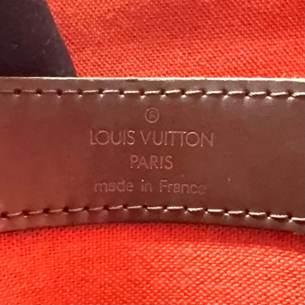 Louis Vuitton Naviglio Damier Ebene Leather Brown Shoulder Bag Gold — view 4