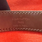 Louis Vuitton Naviglio Damier Ebene Leather Brown Shoulder Bag Gold — view 4