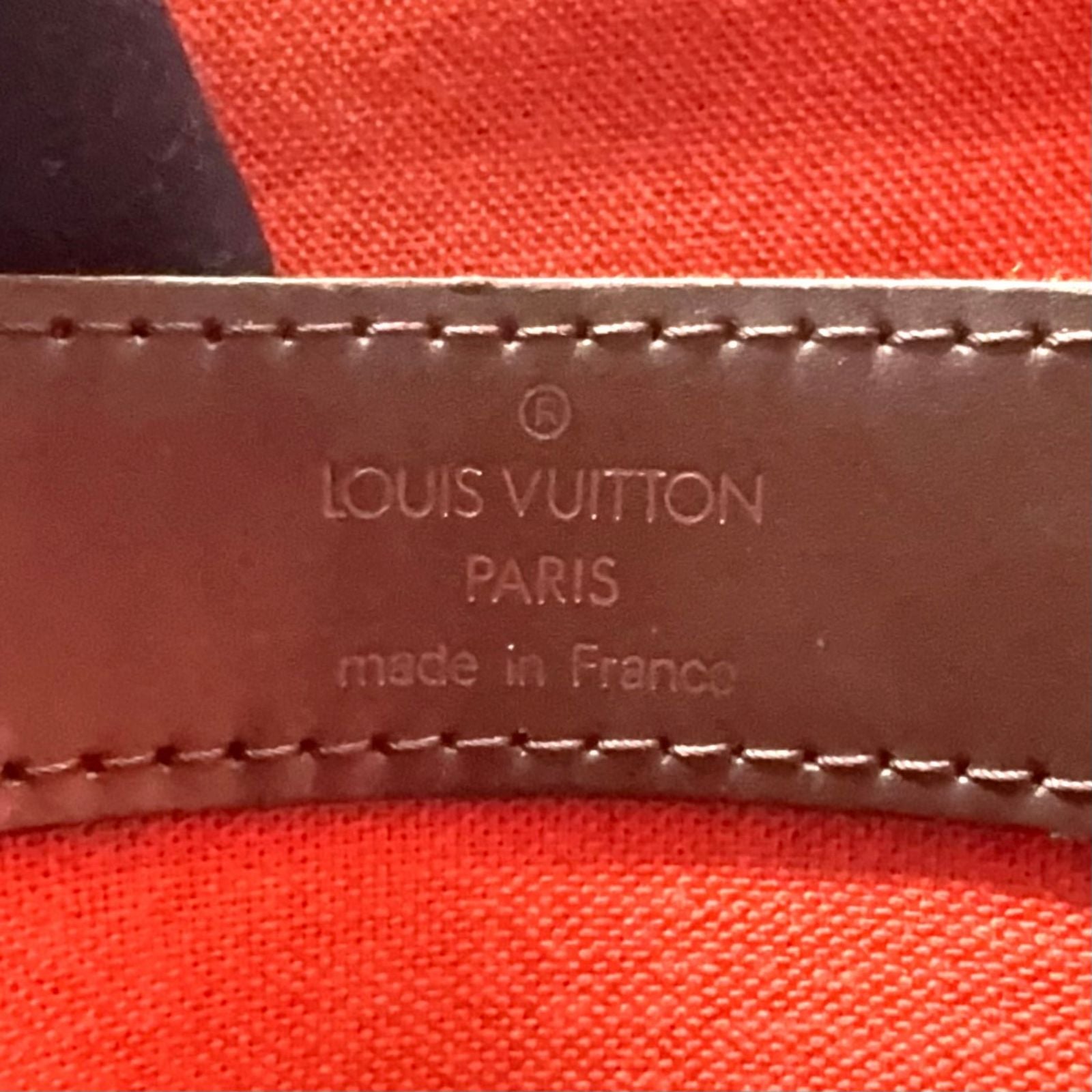 Louis Vuitton Naviglio Damier Ebene Leather Brown Shoulder Bag Gold — view 4