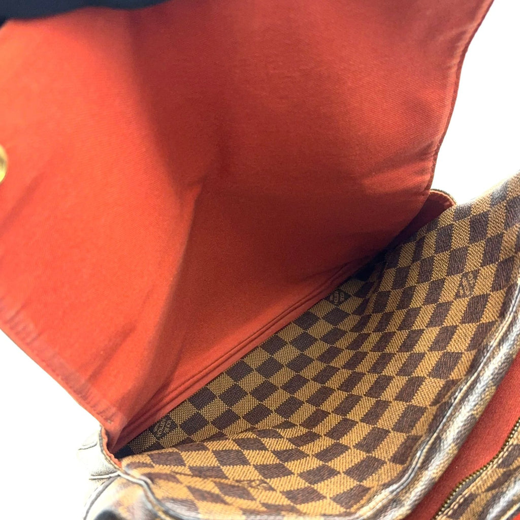 Louis Vuitton Naviglio Damier Ebene Leather Brown Shoulder Bag Gold — view 9
