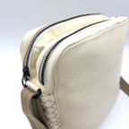 Bottega Veneta Intrecciato Leather Off White Shoulder Bag Black — view 7