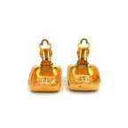 Chanel CC Logo Square Vintage Gold Plated Earrings — view 5