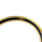Hermes Enamel PM Marine Pattern Motif Gold Black Bangle Bracelet — view 4