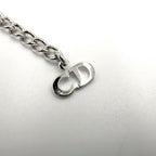Dior D Logo Cross Motif Metal Silver Necklace — view 5