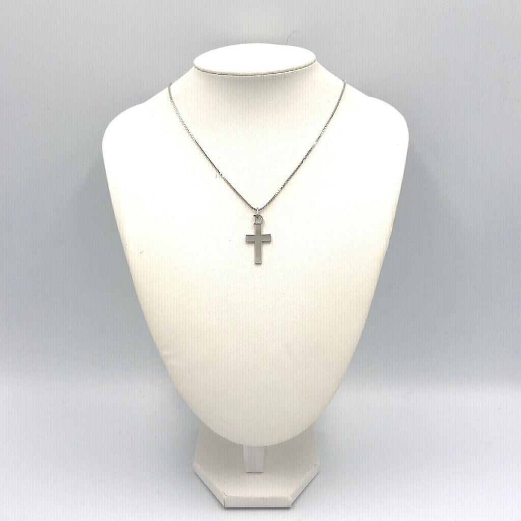 Dior D Logo Cross Motif Metal Silver Necklace — view 9