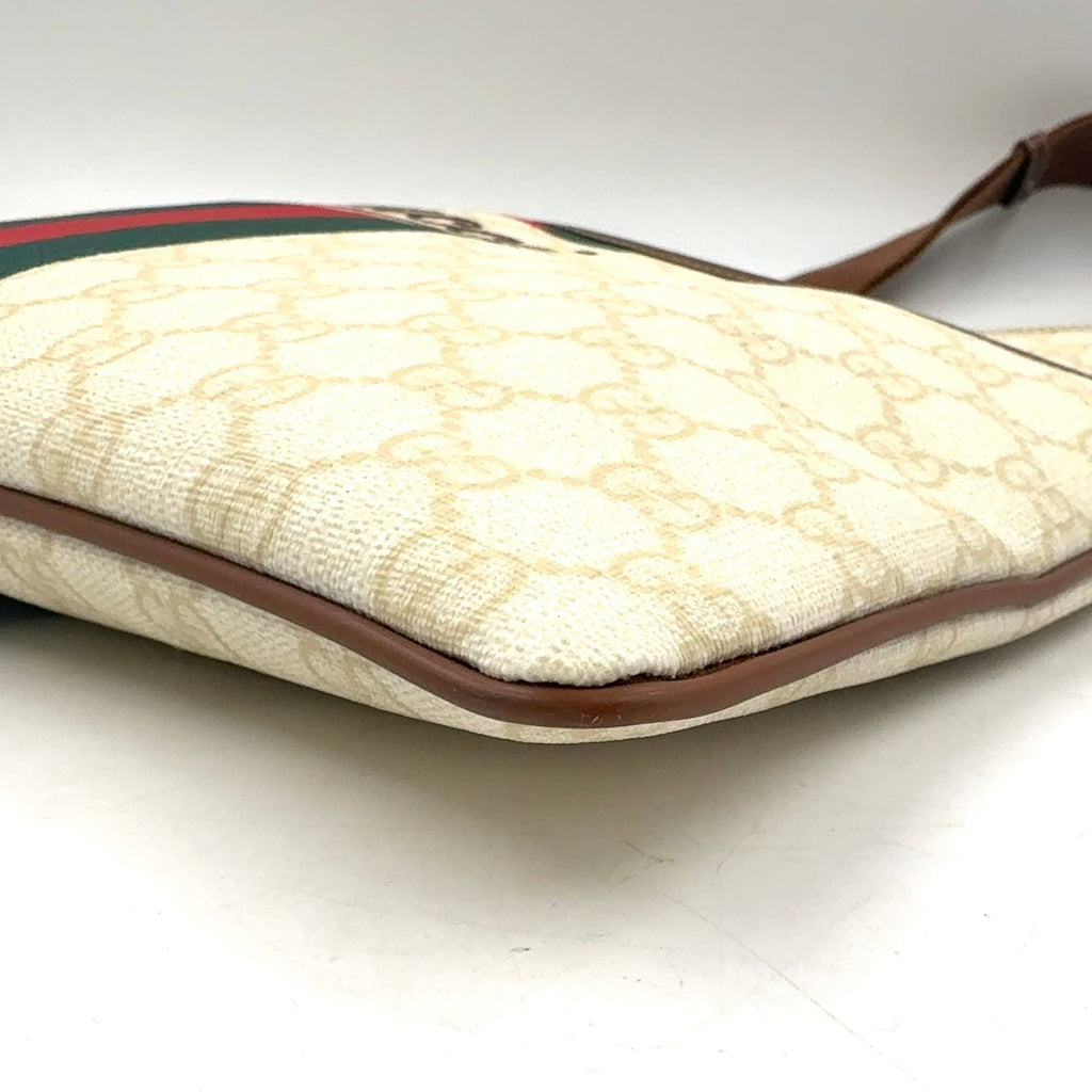 Gucci GG Plus Joy Line Leather Off White Brown Multicolor Shoulder Bag Silver — view 7