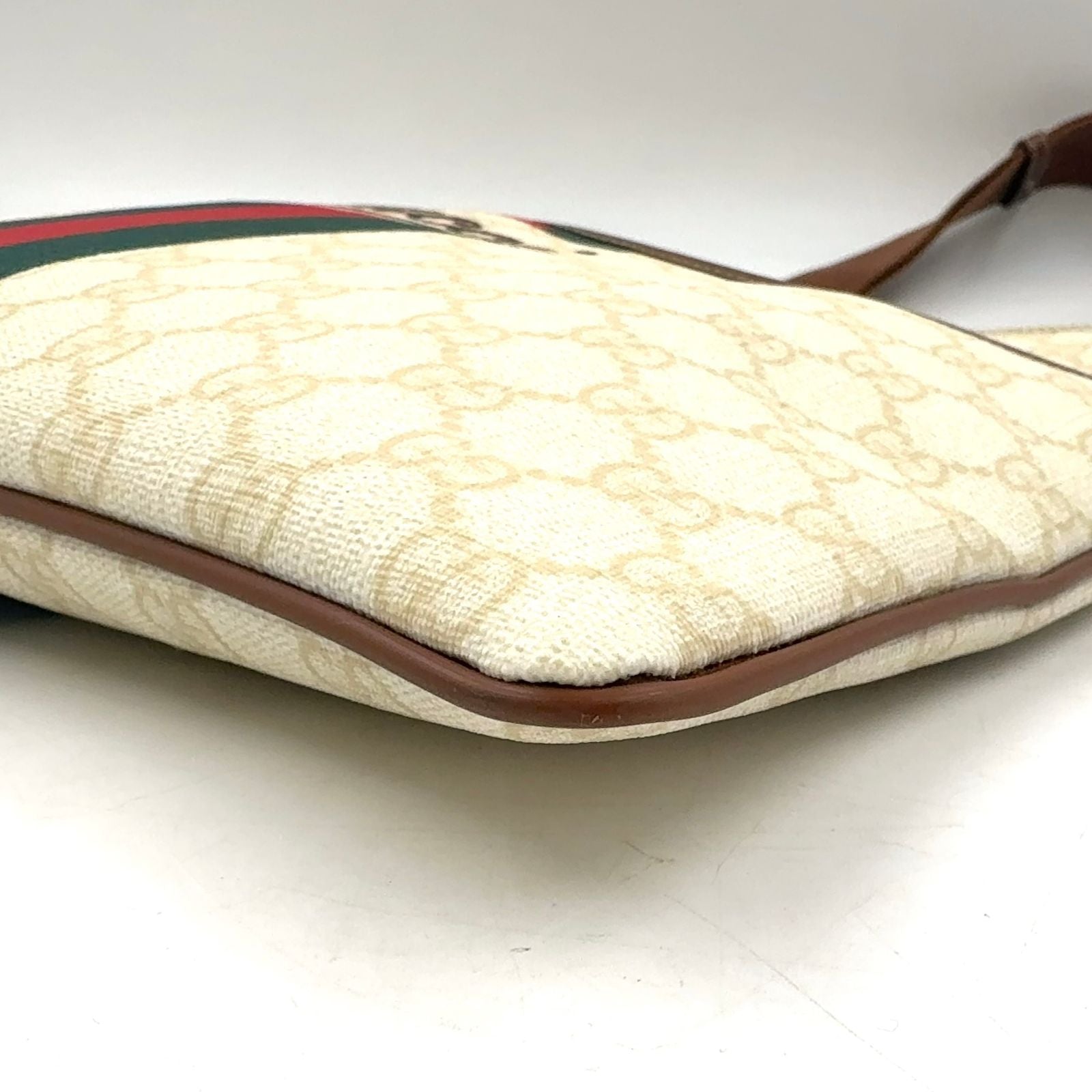 Gucci GG Plus Joy Line Leather Off White Brown Multicolor Shoulder Bag Silver — view 7