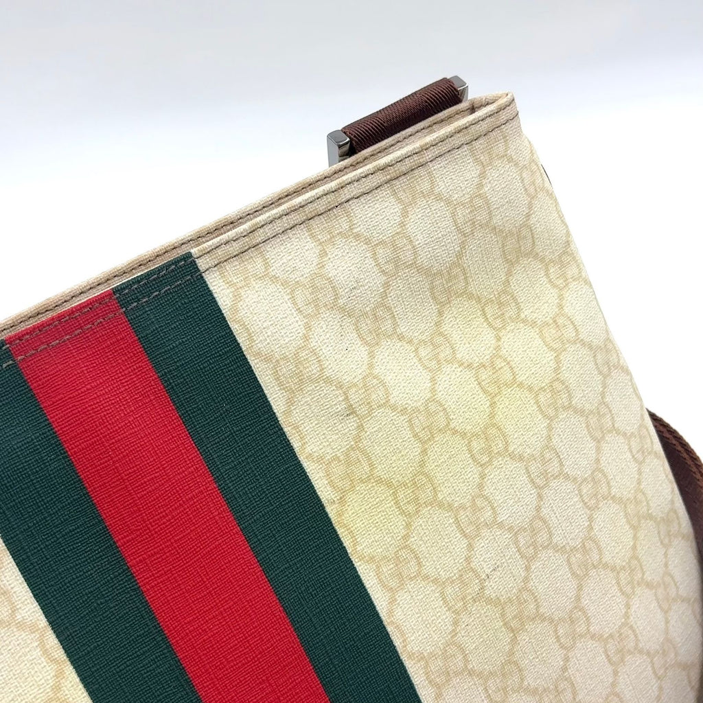 Gucci GG Plus Joy Line Leather Off White Brown Multicolor Shoulder Bag Silver — view 8