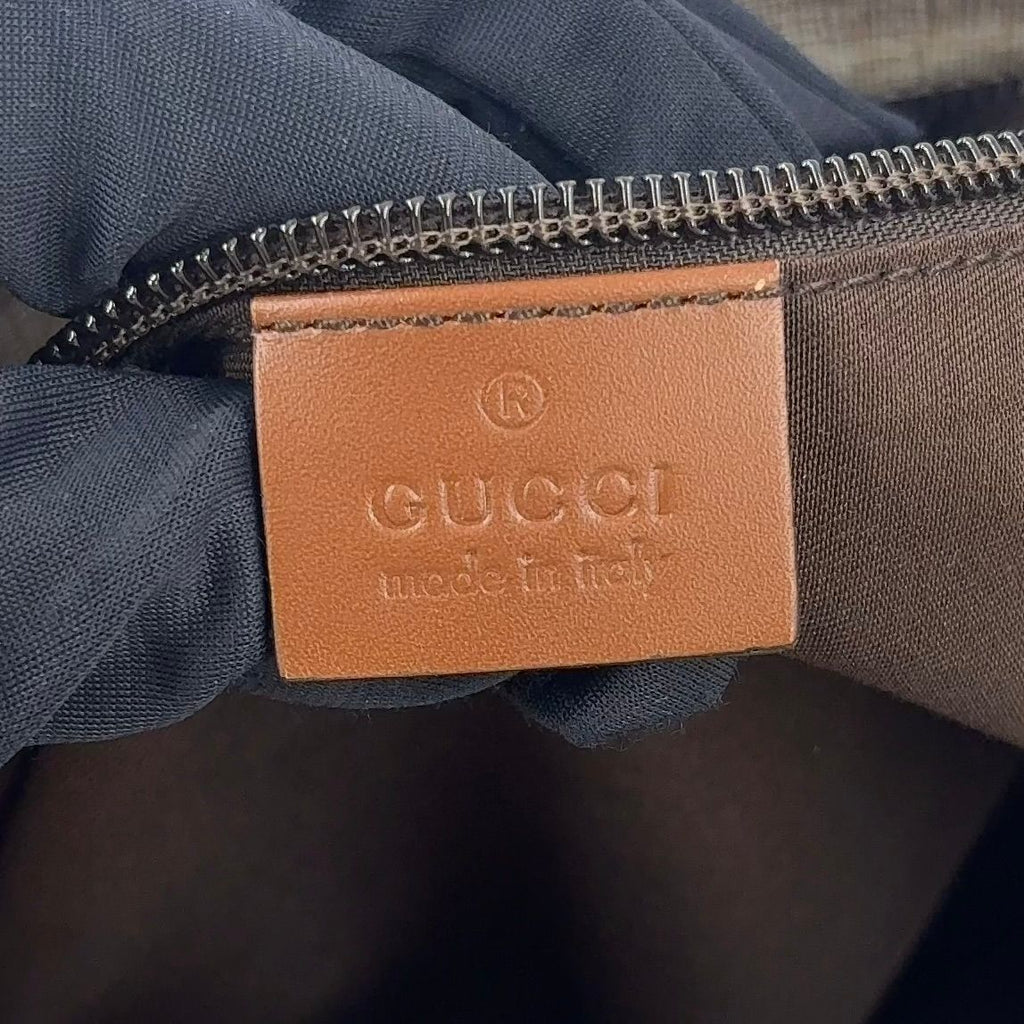 Gucci GG Plus Joy Line Leather Off White Brown Multicolor Shoulder Bag Silver — view 4
