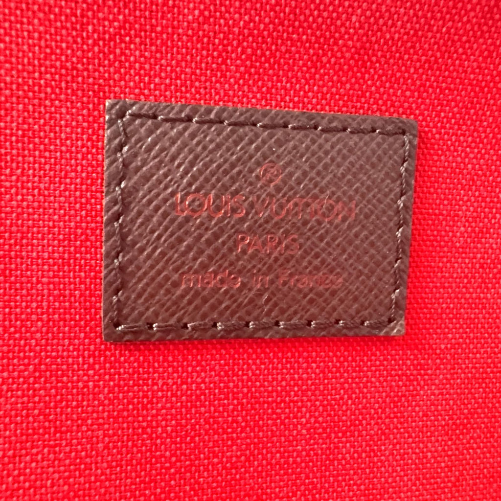 Louis Vuitton Belem Damier Ebene Leather Brown Shoulder Bag Gold — view 4