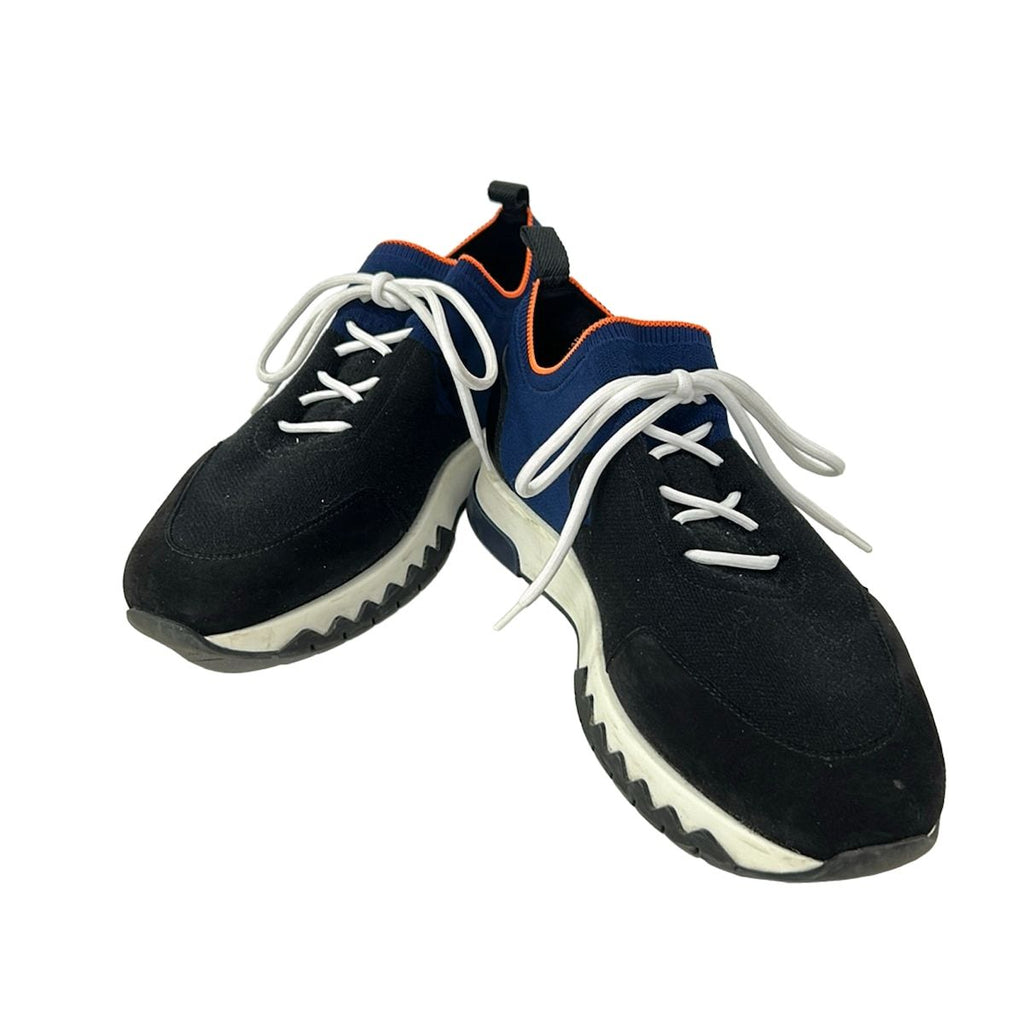 Hermes Sneakers 42.5 Exploit Black Navy Orange Knit Low — view 2
