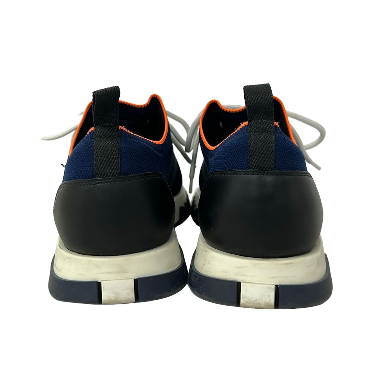 Hermes Sneakers 42.5 Exploit Black Navy Orange Knit Low — view 3