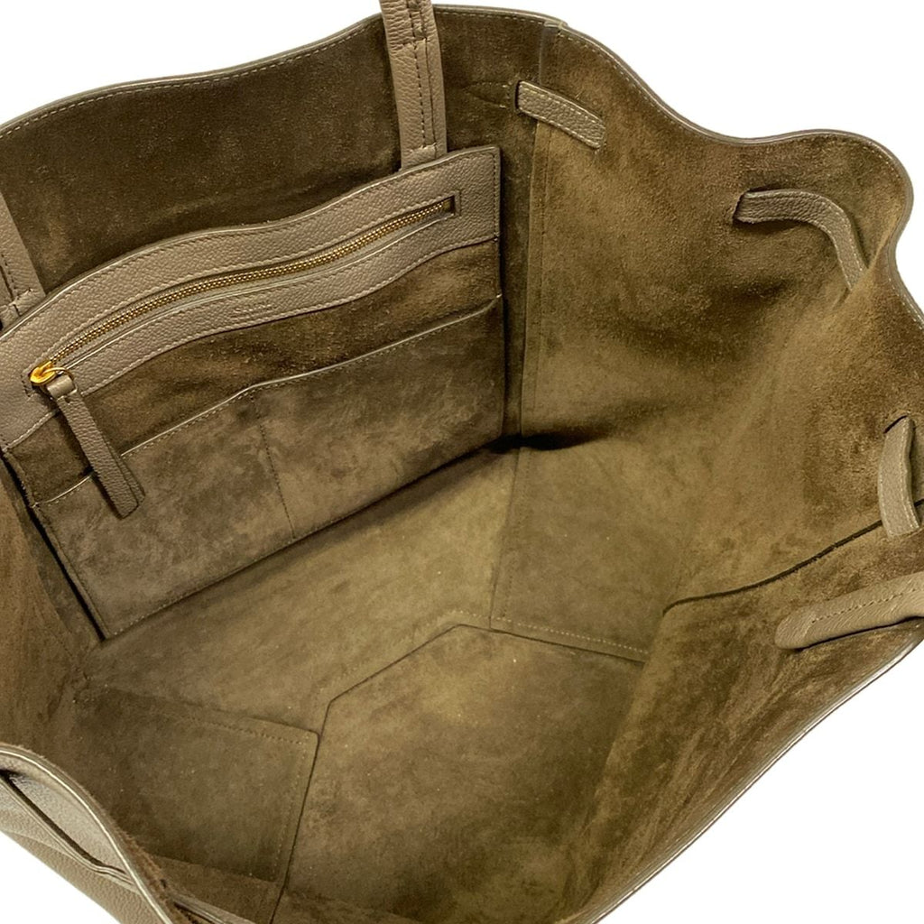 Celine Tote Cabas Phantom Small with Belt Gray Beige Leather — view 7
