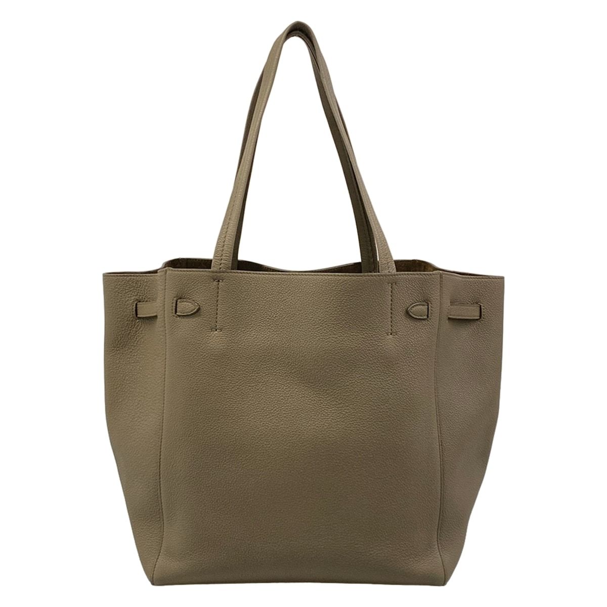 Celine Tote Cabas Phantom Small with Belt Gray Beige Leather — view 3