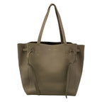 Celine Tote Cabas Phantom Small with Belt Gray Beige Leather