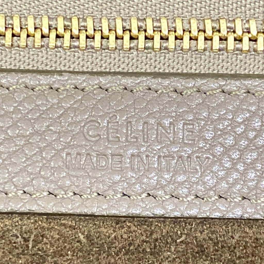 Celine Tote Cabas Phantom Small with Belt Gray Beige Leather — view 9