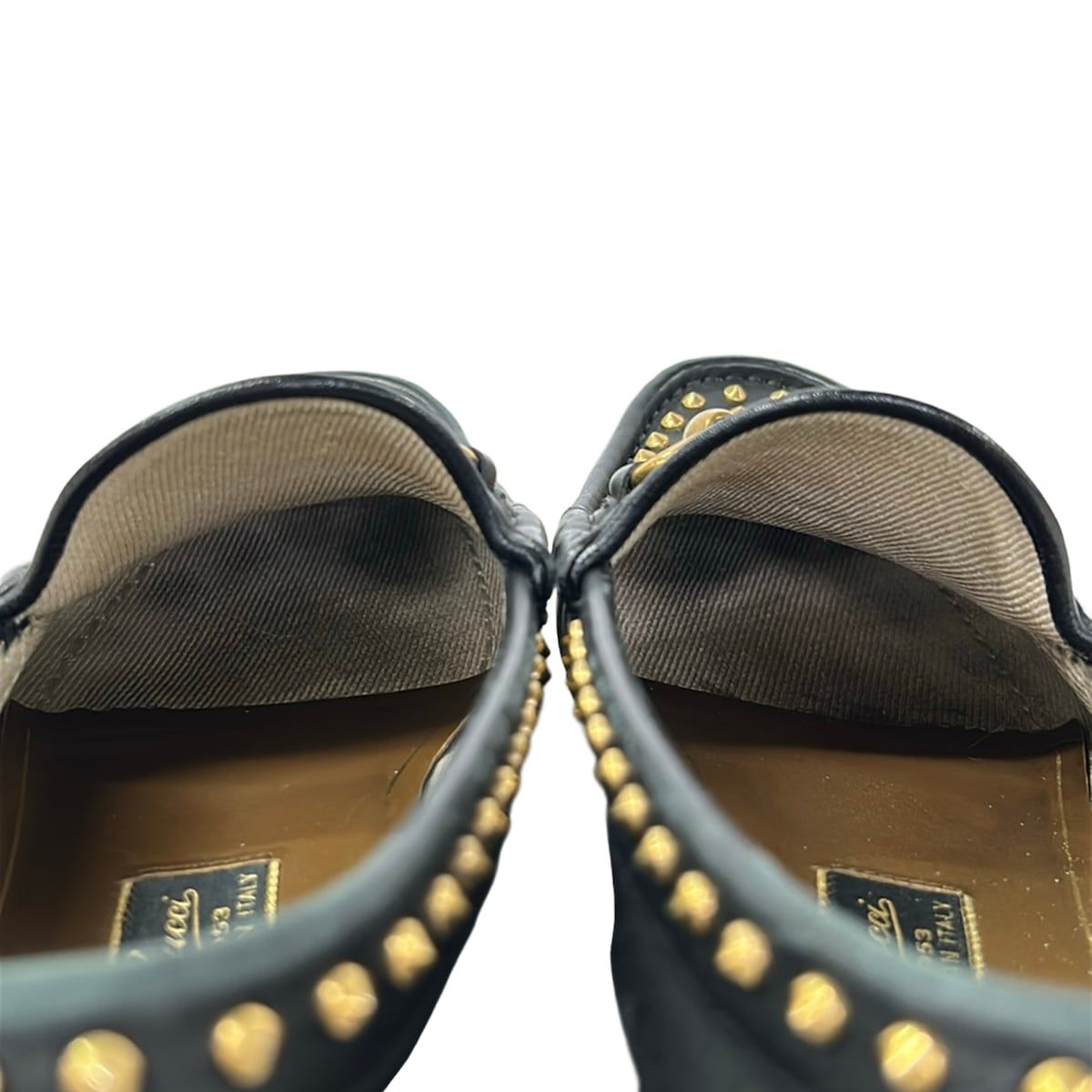 Gucci Loafers 6 Horsebit Black Studs 6 Leather — view 8