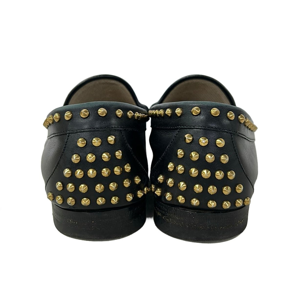Gucci Loafers 6 Horsebit Black Studs 6 Leather — view 3