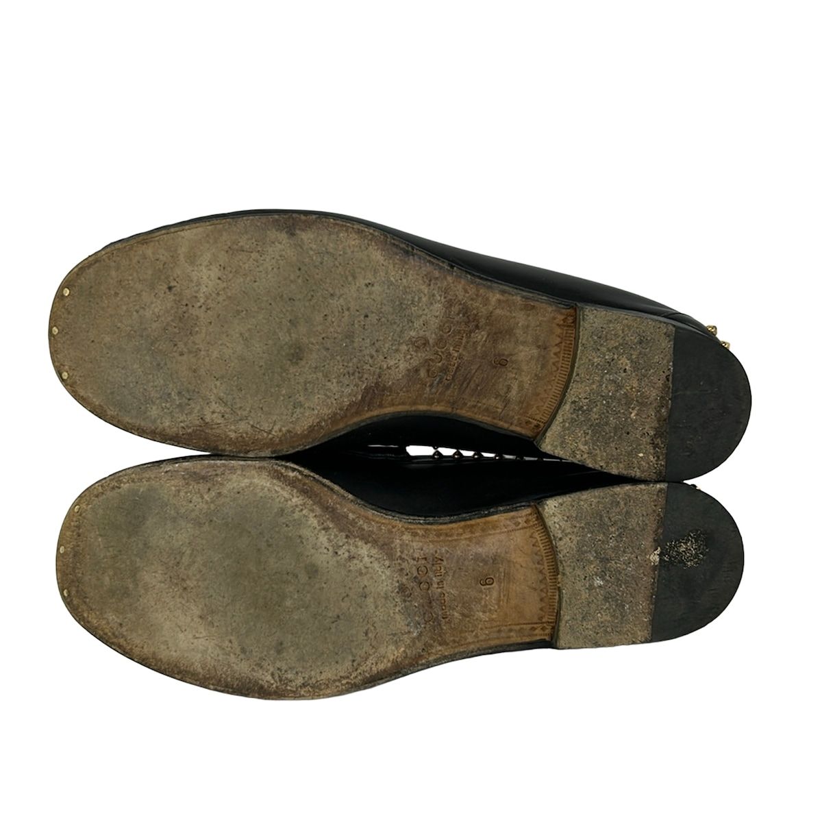 Gucci Loafers 6 Horsebit Black Studs 6 Leather — view 4