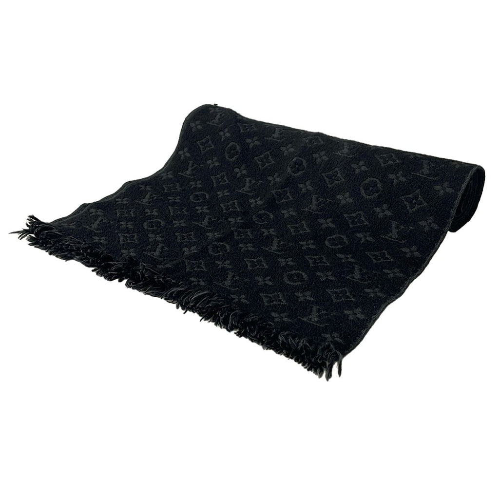 Louis Vuitton Scarf Monogram Echarpe Classic Noir Wool