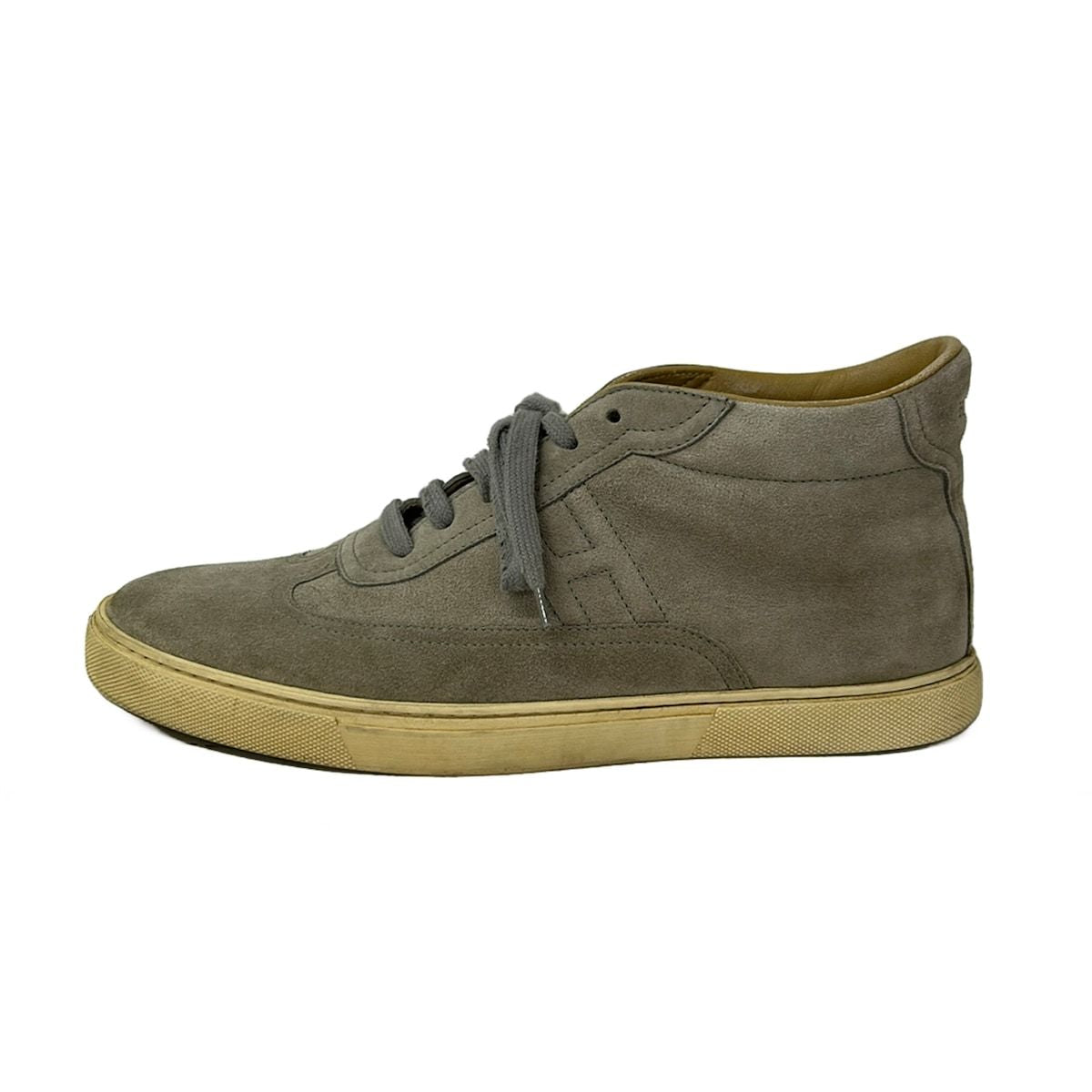 Hermes Sneakers 42 1 Light Gray White Beige High