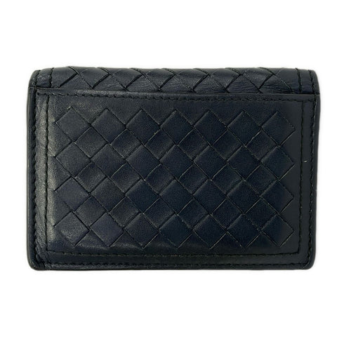 Bottega Veneta Card Case Navy Intrecciato Leather — view 2