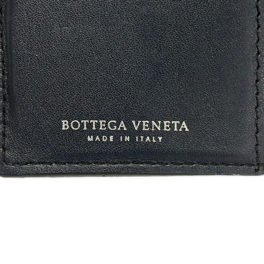 Bottega Veneta Card Case Navy Intrecciato Leather — view 4
