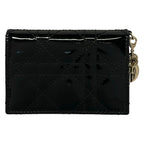 Dior Card Case Black Gold Cannage — view 2