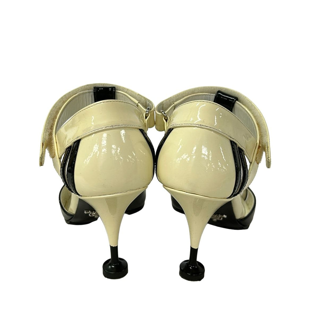 Prada Sandals 39 Black White Bicolor Leather — view 3