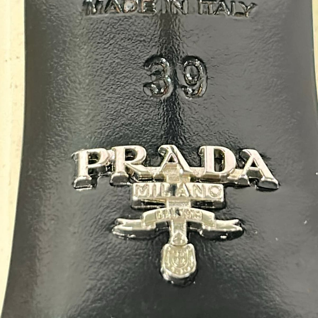 Prada Sandals 39 Black White Bicolor Leather — view 5