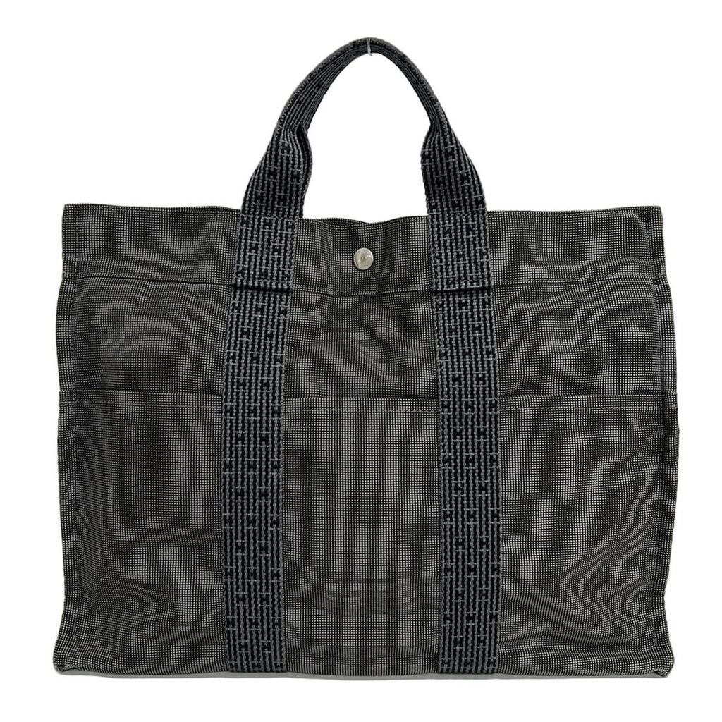 Hermes Tote Her Line Gray Black Vintage