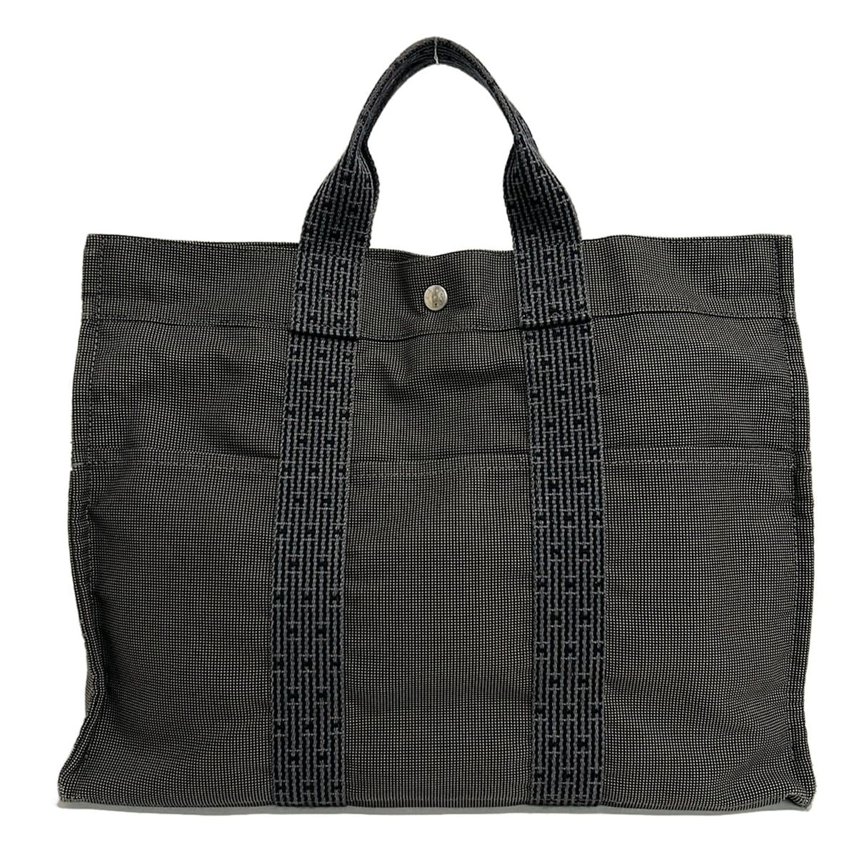 Hermes Tote Her Line Gray Black Vintage — view 3