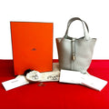 Hermes Box Picotin Lock PM Taurillon Clemence Leather Handbag Light Blue