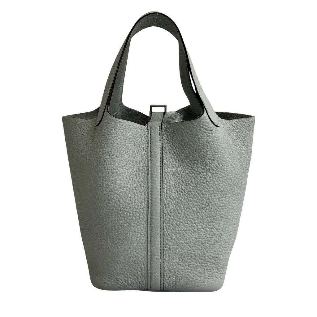 Hermes Box Picotin Lock PM Taurillon Clemence Leather Handbag Light Blue — view 3