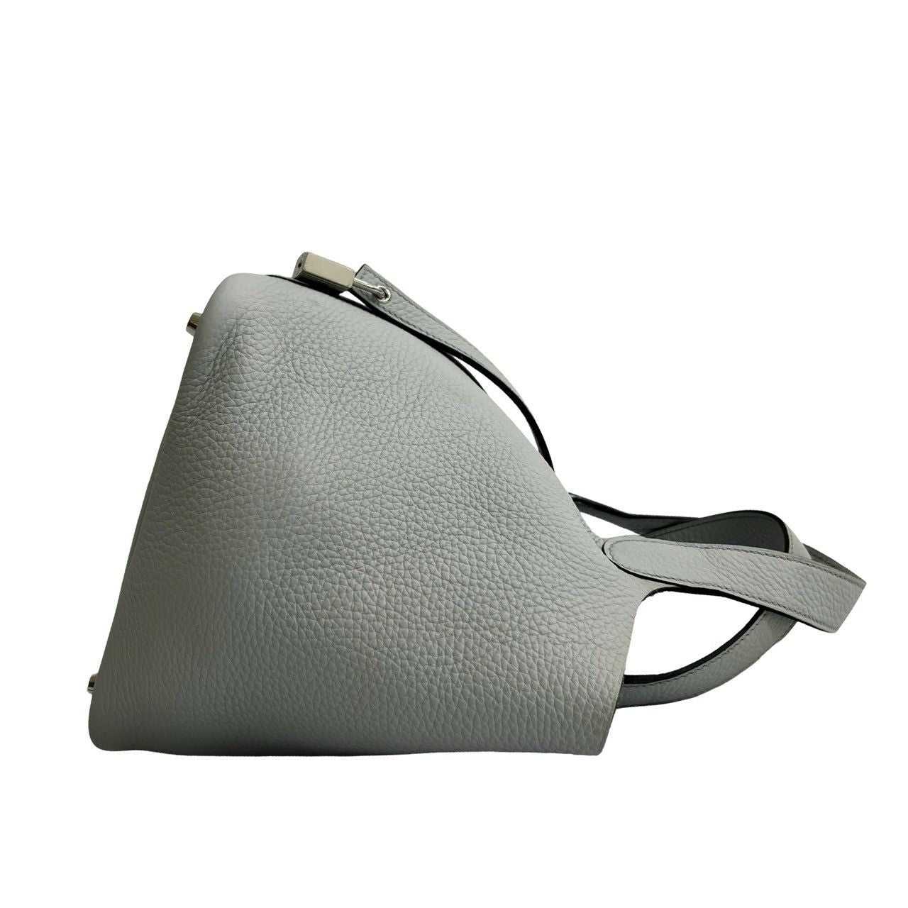 Hermes Box Picotin Lock PM Taurillon Clemence Leather Handbag Light Blue — view 6
