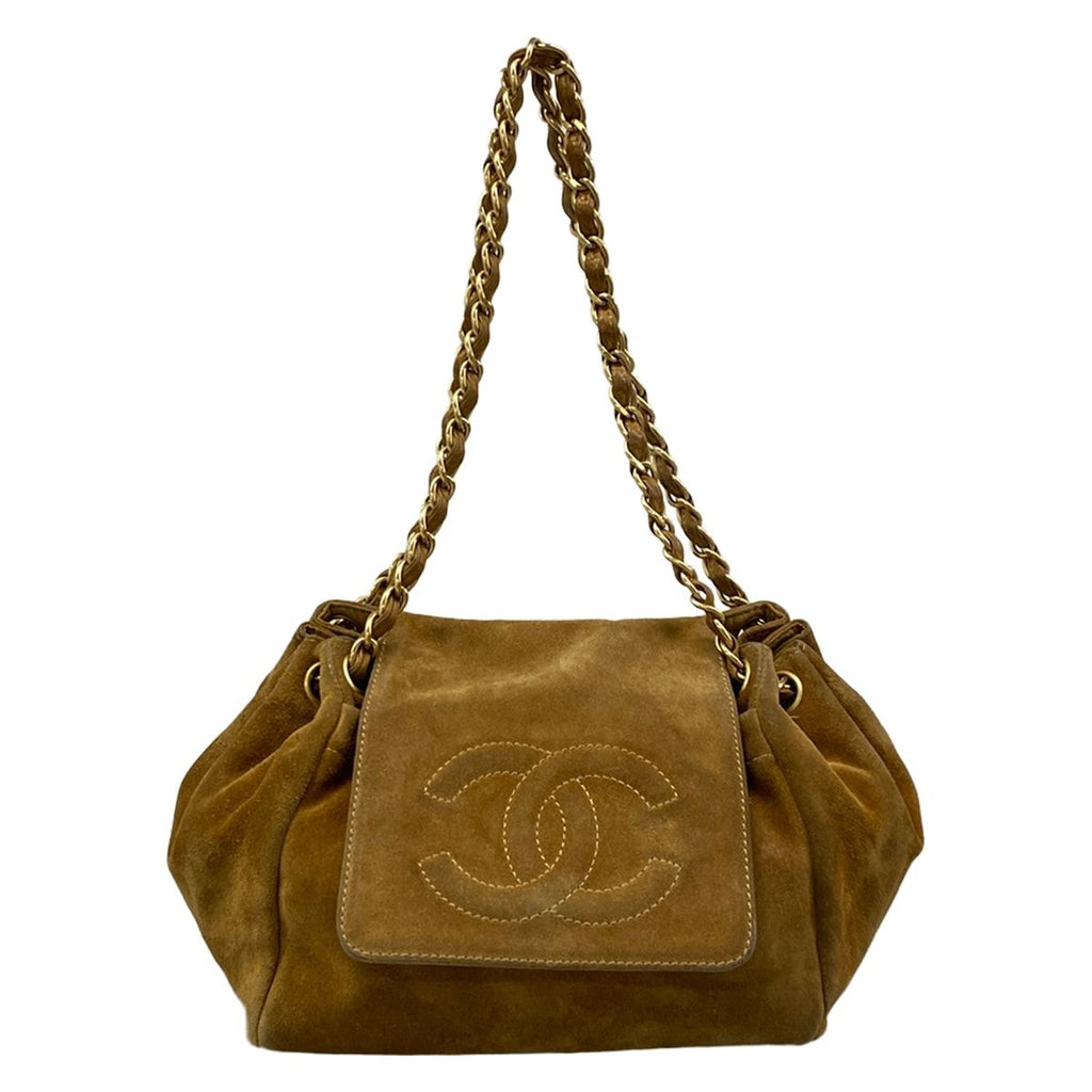 Chanel Shoulder Bag Brown Flap Chain Matt Togo