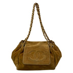 Chanel Shoulder Bag Brown Flap Chain Matt Togo