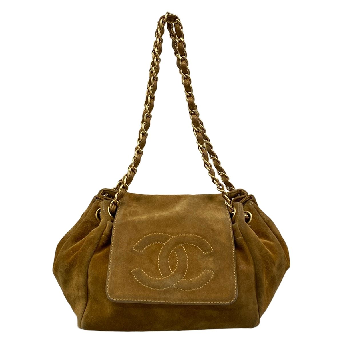 Chanel Shoulder Bag Brown Flap Chain Matt Togo