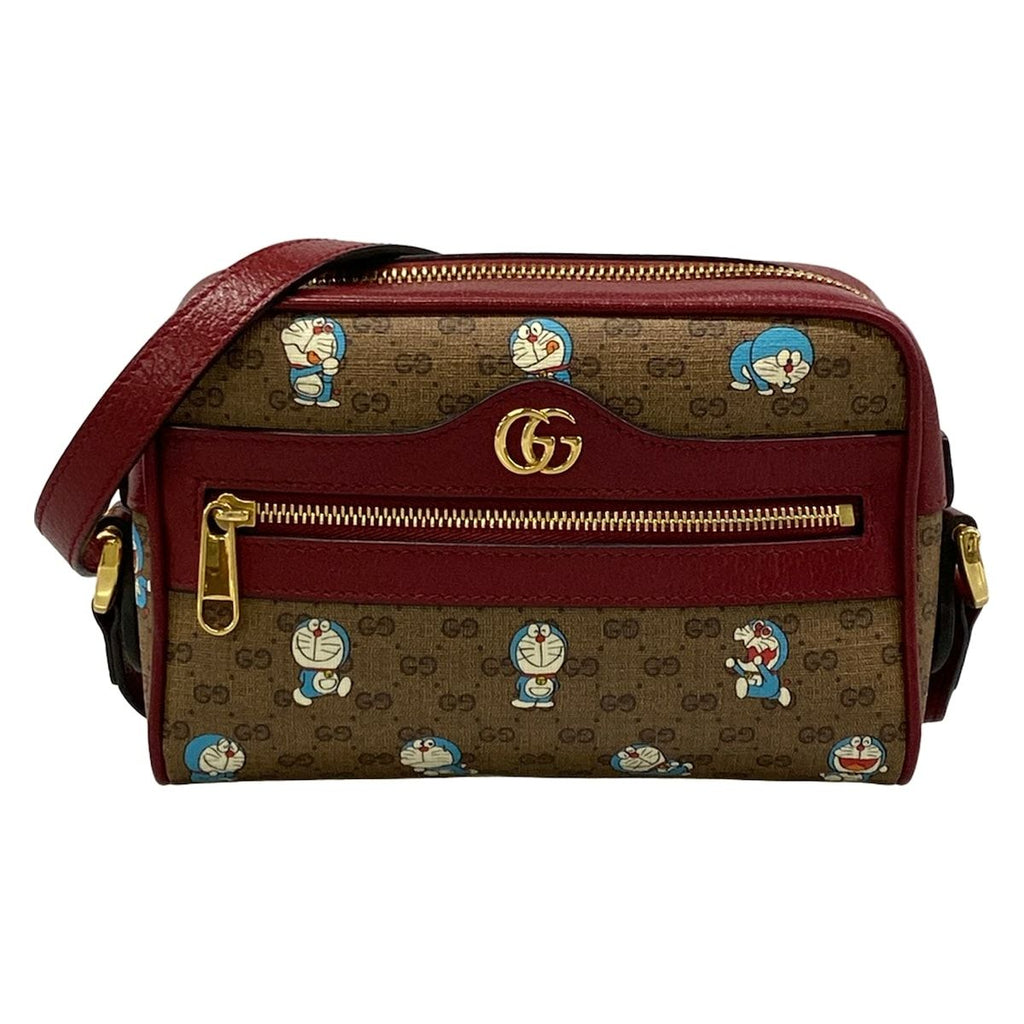Gucci Shoulder Bag GG Marmont Micro Beige Bordeaux Multi Doraemon Fujiko Fujio