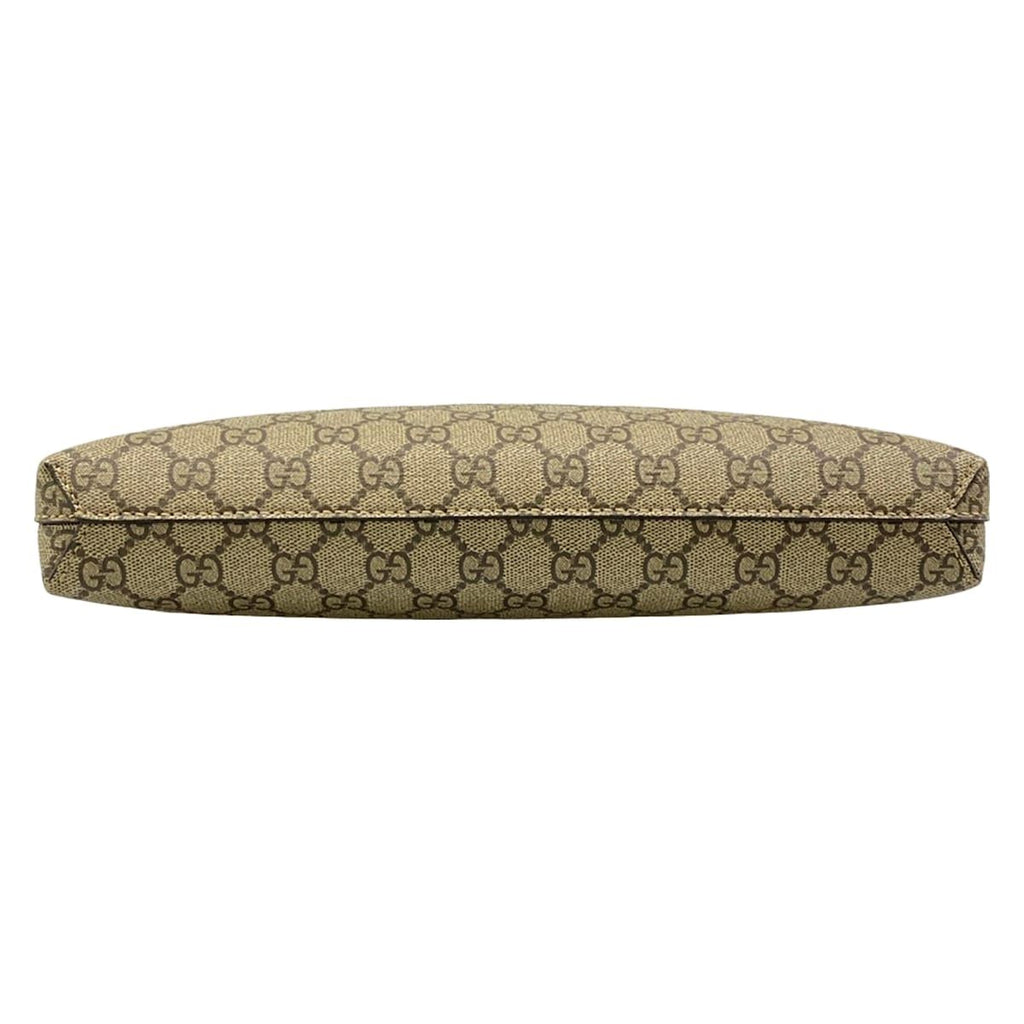 Gucci Shoulder Bag GG Supreme Interlocking Beige Dark Brown Leather — view 5