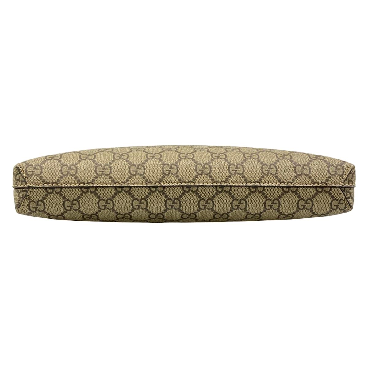 Gucci Shoulder Bag GG Supreme Interlocking Beige Dark Brown Leather — view 5