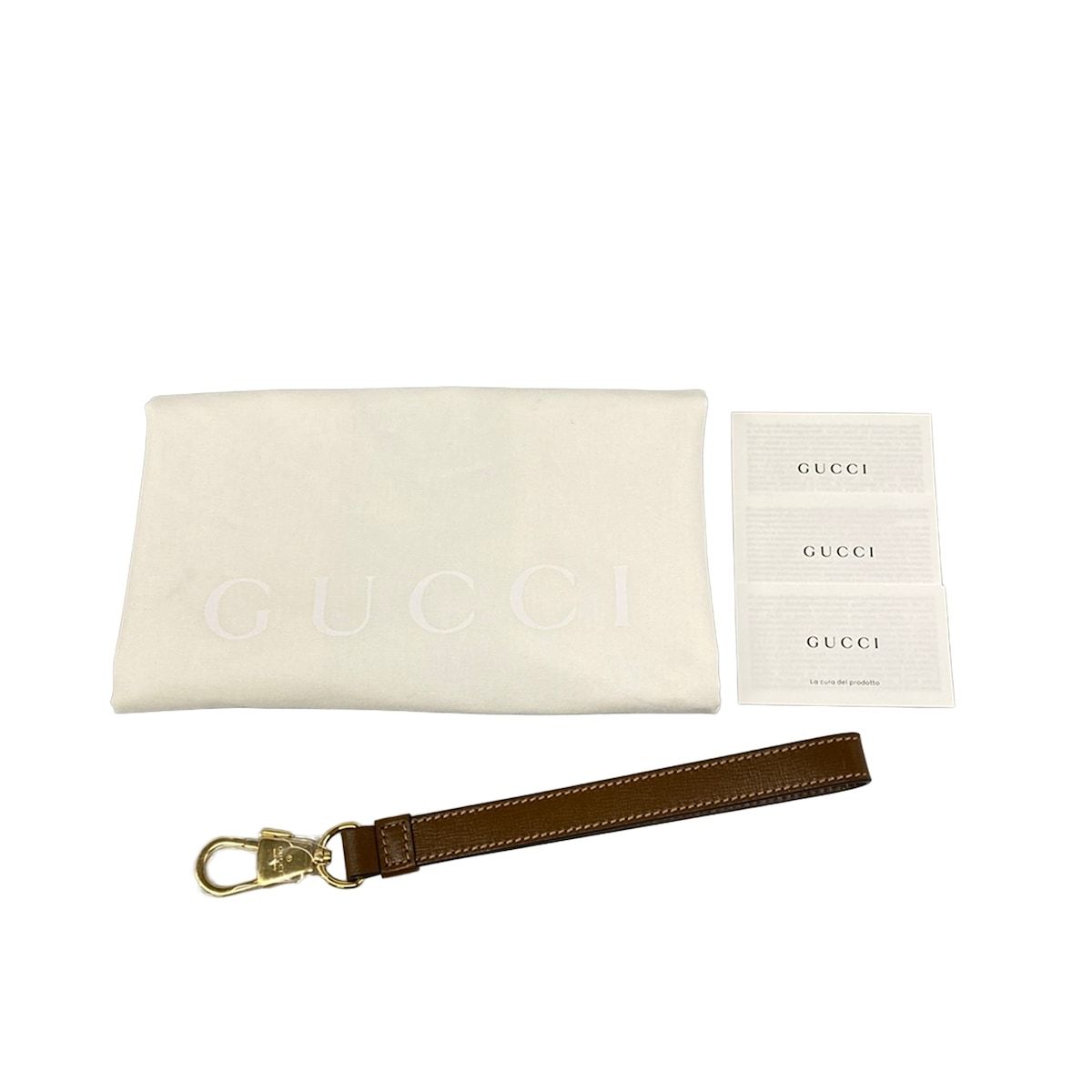 Gucci Shoulder Bag GG Supreme Interlocking Beige Dark Brown Leather — view 8