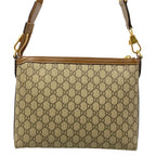 Gucci Shoulder Bag GG Supreme Interlocking Beige Dark Brown Leather — view 3