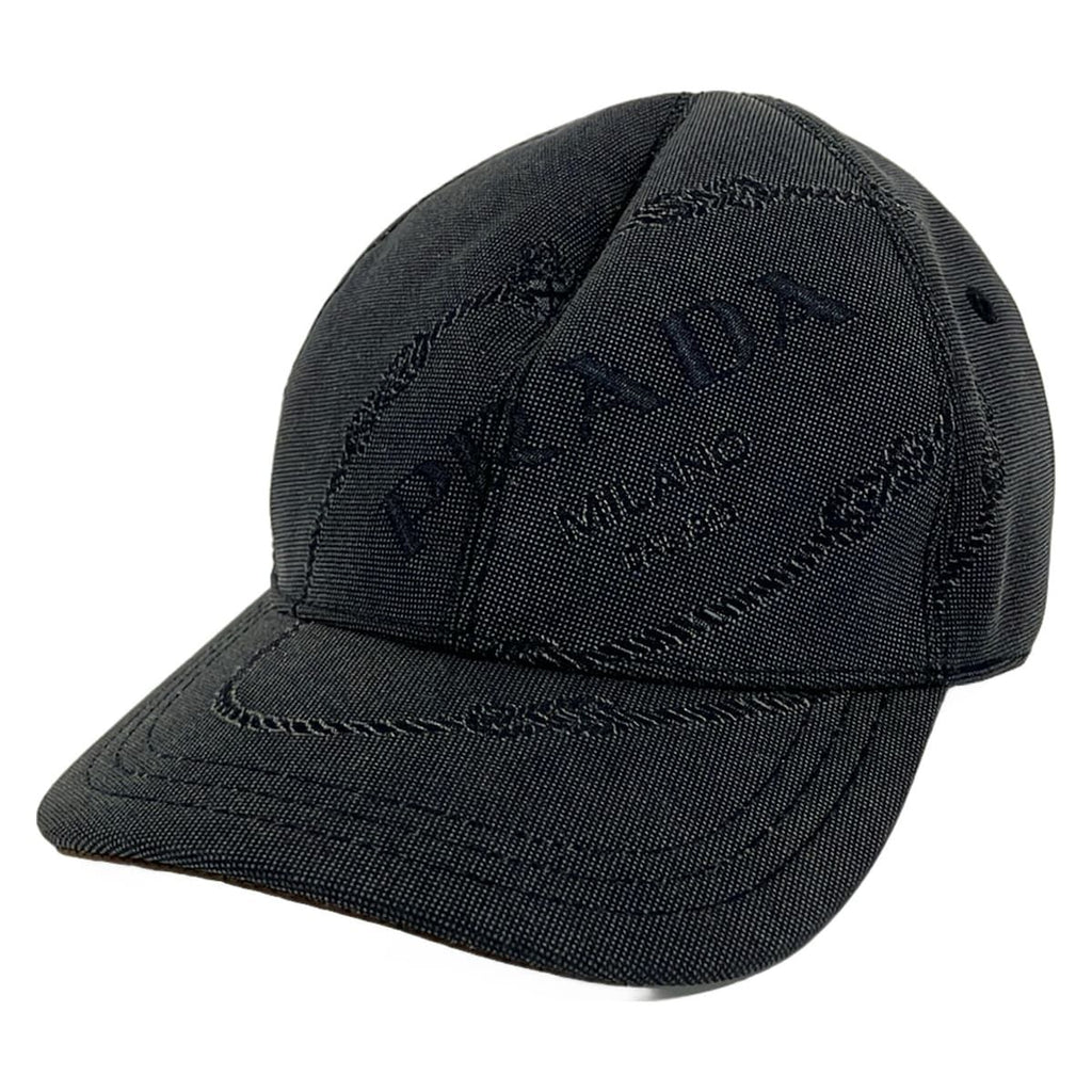 Prada Cap L Dark Gray Cotton Leather
