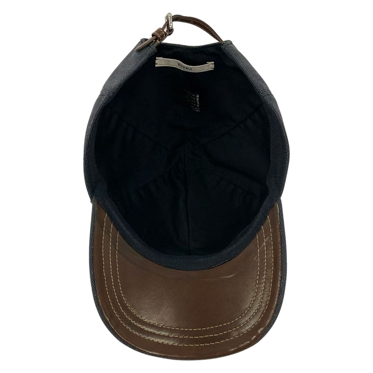 Prada Cap L Dark Gray Cotton Leather — view 4