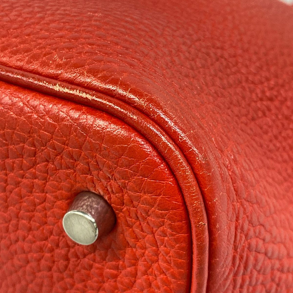 Hermes Handbag Picotin PM Rouge Garance Silver — view 6