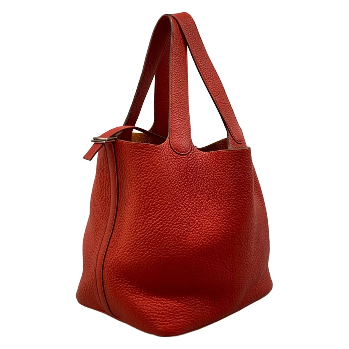 Hermes Handbag Picotin PM Rouge Garance Silver