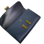 Hermes Wallet Constance Long Dark Navy Gold — view 3