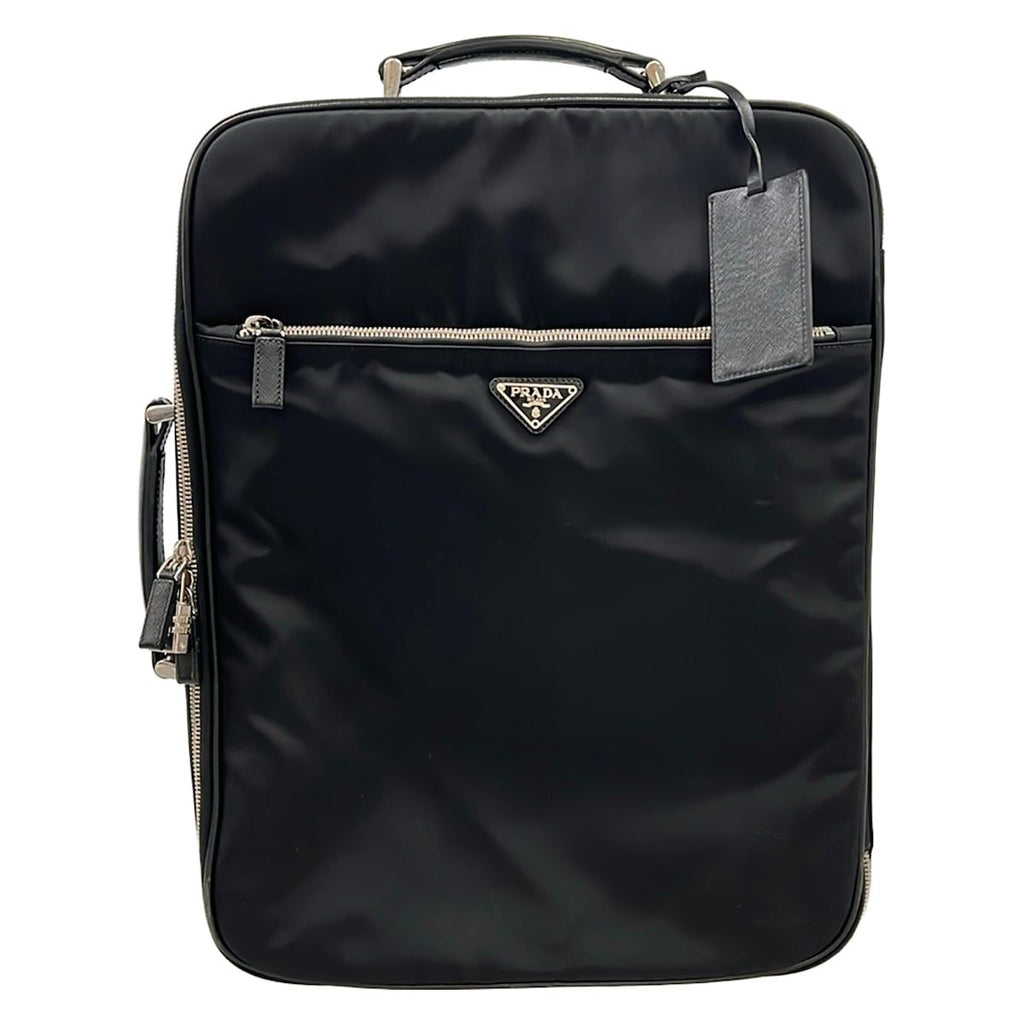 Prada Travel Bag Black Diamond No Lock Leather