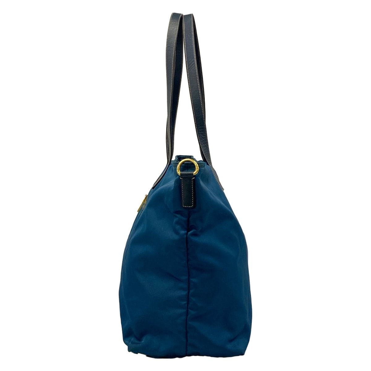 Prada Shoulder Bag Navy Blue Leather — view 4